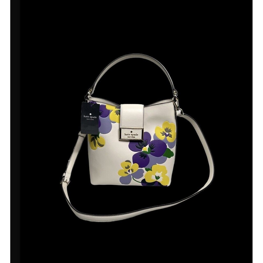 Kate Spade Reegan Pansies Printed Bucket Bag/crossbody